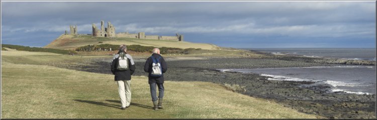 Approaching Dunstanburgh Castle from Craster
