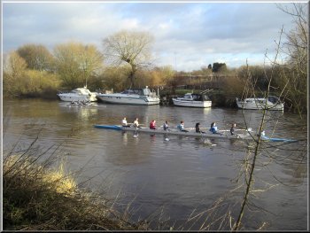 A ladies eight on the river