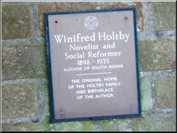 Memorial plaque to Winifred Holtby
