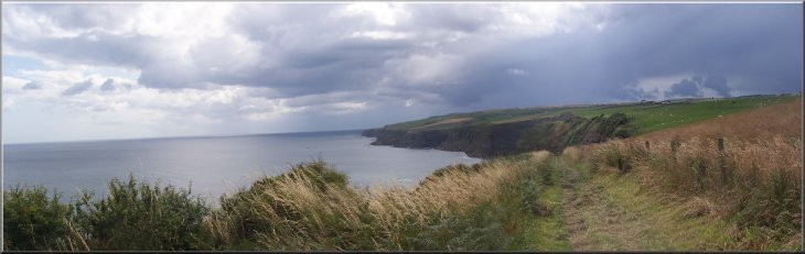 Looking SE along the Cleveland Way cliff top path