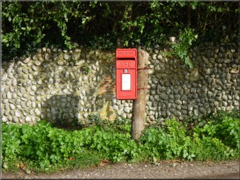 The letter box provides a splash of colour