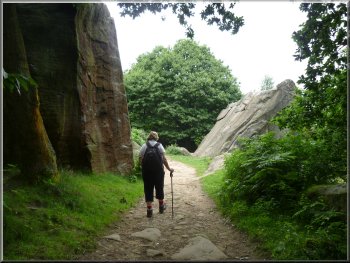 Crags & boulders as we climbed up through the Chevin woods