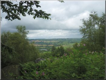 Looking across Wharfedale from the path though the woods
