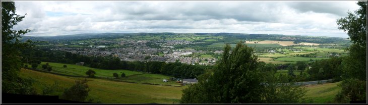 Looking over Otley from our path through the Chevin forest