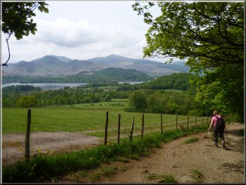 Looking across Derwent Water from the path above Brockley Beck