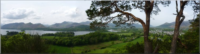 Derwent Water and Keswick seen from the Castle Head view point