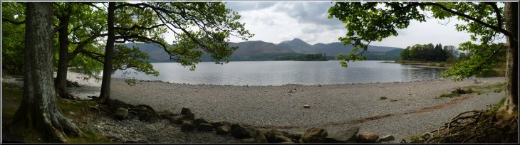 A last look across Derwent Water before crossing the road to enter the car park at the end of our walk