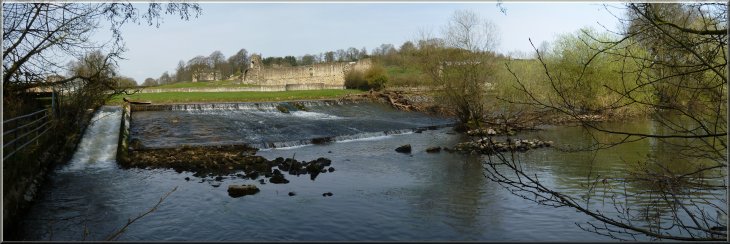 Weir across the River Derwent at Kirkham Abbey