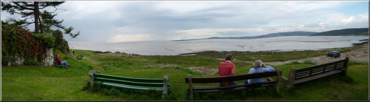 Admiring the view from the sea front seats at Silverdale