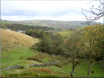 Looking back down Fore Gill across Arkengarthdale to Fremmington Edge