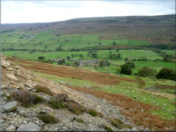 Looking down to Healaugh from the edge of the moor