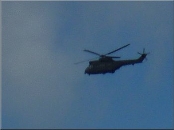 Military helicopter on an exercise overhead