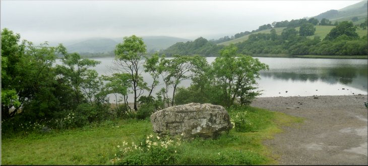 The Carlow Stone, a glacial erratic on the shore of Semer Water
