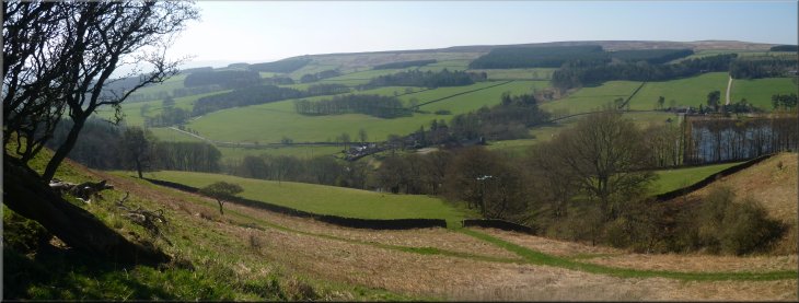 Looking across the Tunstall Valley from the path near Backstone Bank farm