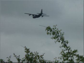 RAF transport plane flew low overhead