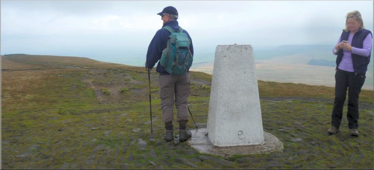 The trig point on top of Pendle Hill