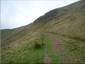 Looking back up the path from Pendle Hill
