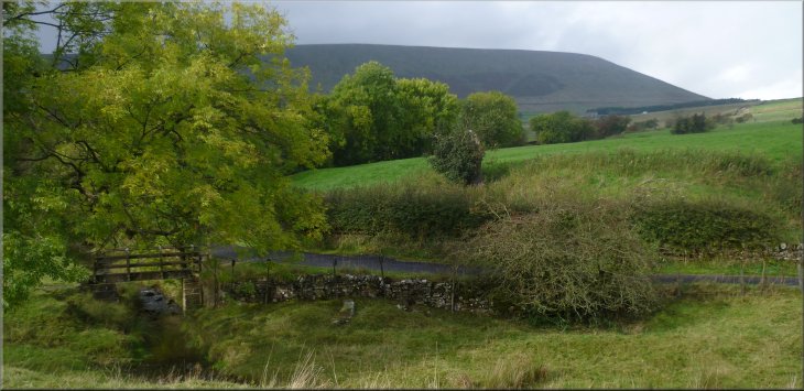 Looking back to Pendle Hill from the path near Ing Ends