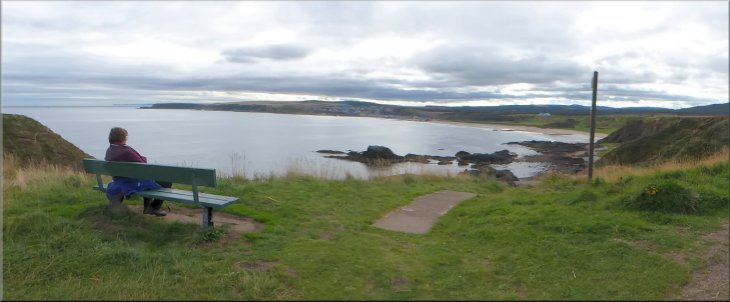 Looking east across Cullen Bay from the Moray Coast Path