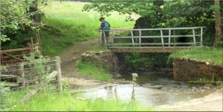 Ford and footbridge over the beck at the start & end of the walk