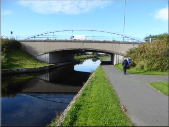 The A9 road bridge over the canal