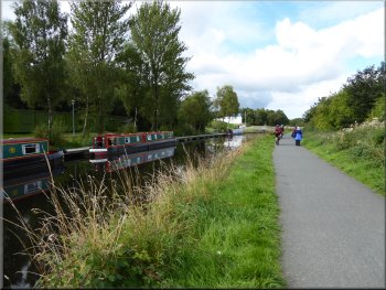 Heading along the tow path nearing the Falkirk Wheel