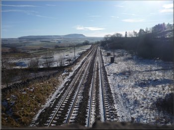 View SE from the railway bridge to Pen-y-Ghent