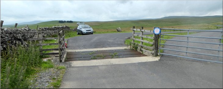 Our parking spot by the cattle grid on Malham Moor Lane at map ref. SD 951 653