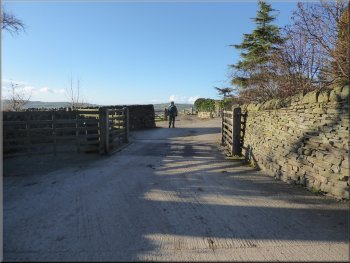 Our right turn off Hardings Lane across the cattle grid