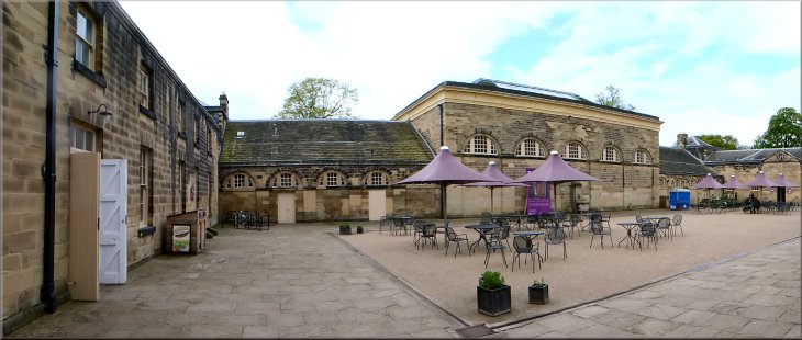 The courtyard cafe at the old stable block where we had our lunch