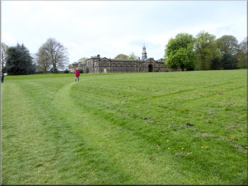 Mown path across the park back to the Stable Block