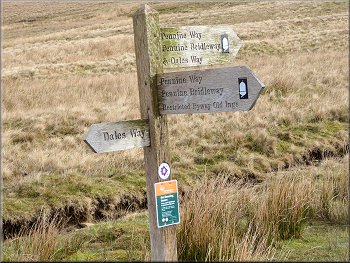 Signs where the Dales Way & Pennine Way meet
