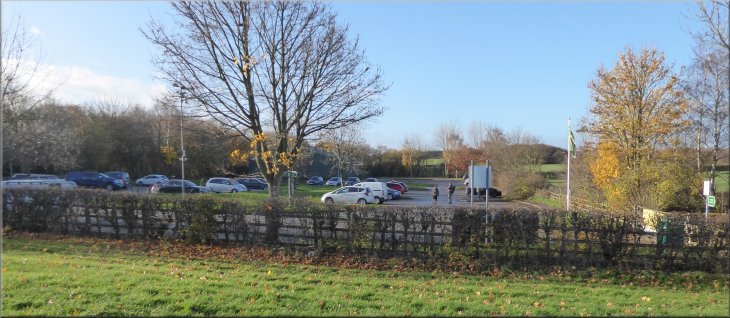 The car park next to the visitor centre at Anglers Country Park at the start of our walk