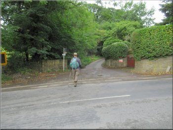 Crossing Moor Lane from the driveway to Green Lane
