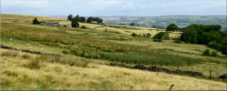 Looking north from map ref. SE 149 442 over the farm at Carr Bottom with York View Farm beyond & then across Wharfedale