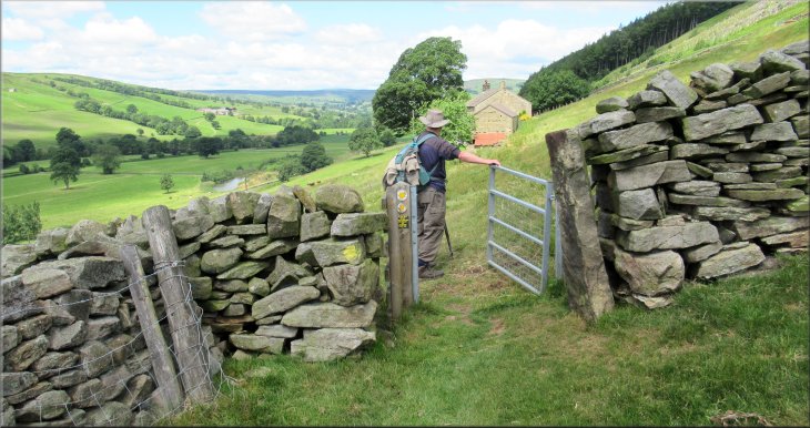 From this gate the path climbs up the hillside and by-passes Longside Farm