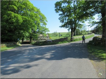Hills Lane passing the junction with the road from Winterburn