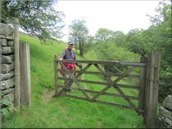 Gate from the wooded bank into a field