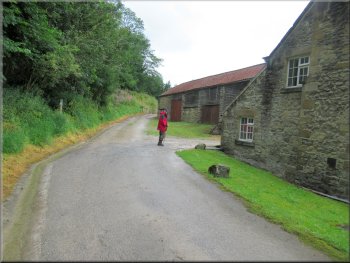 Our right turn between the cottages & farm buildings