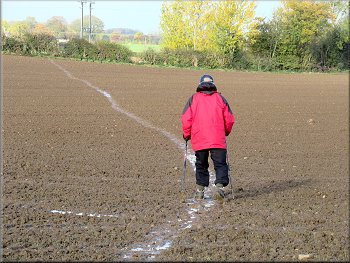 Muddy path across the next field