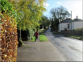 Following the road around the edge of Bishop Monkton