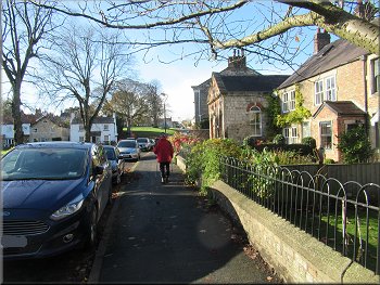 The road through the village with the green on our left