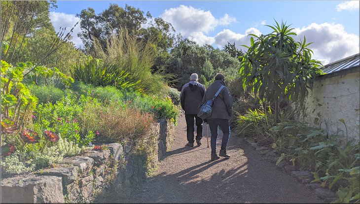 Walking through the walled garden near the end of our visit to Inverewe Garden