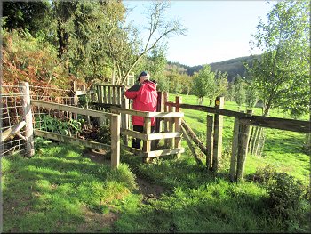 Kissing gate at the top corner of the field