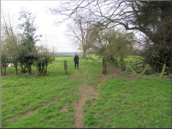 Open gateway into the next field by the pond