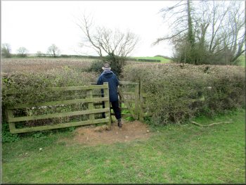 Gate from the field path onto Highthorne Lane