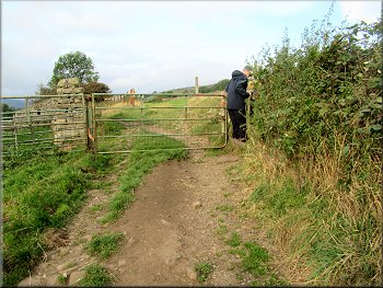 Gate to the field path towards Healaugh