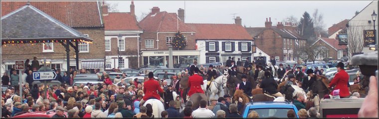 The boxing day hunt assembling in Easingwold market square